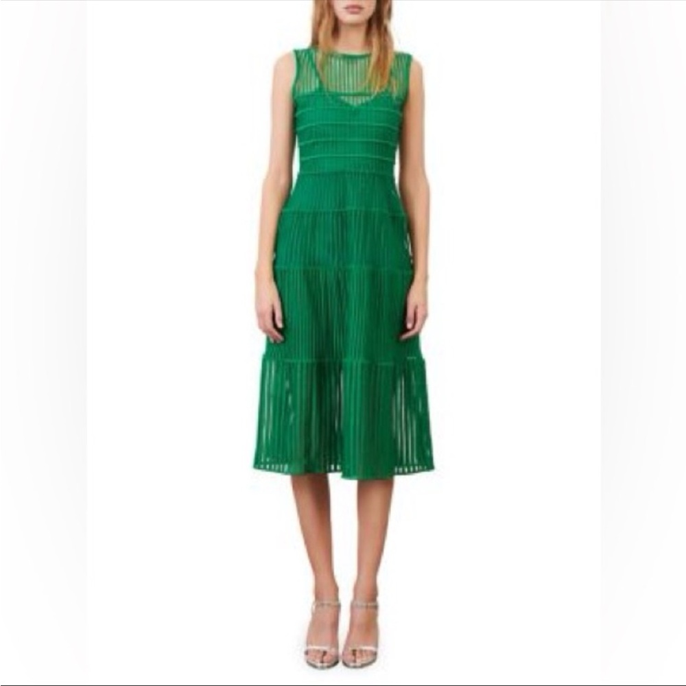 Maje Rayana Embroidered Tulle Midi Dress, EUC 36 US